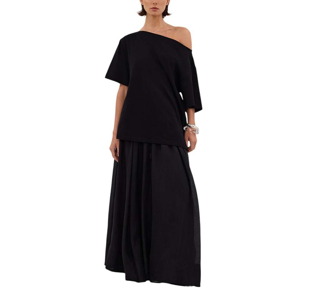Dissh Asymmetric Black Esme Tee Size M